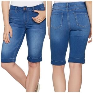 Laurie Felt Silky Denim Bermuda Pull On Shorts
